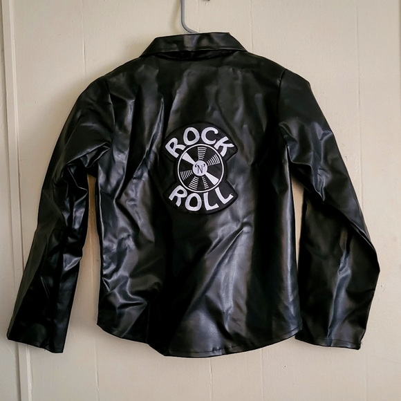Rock N Roll Faux Leather Jacket Costume 1950s Retro - Picture 2 of 6